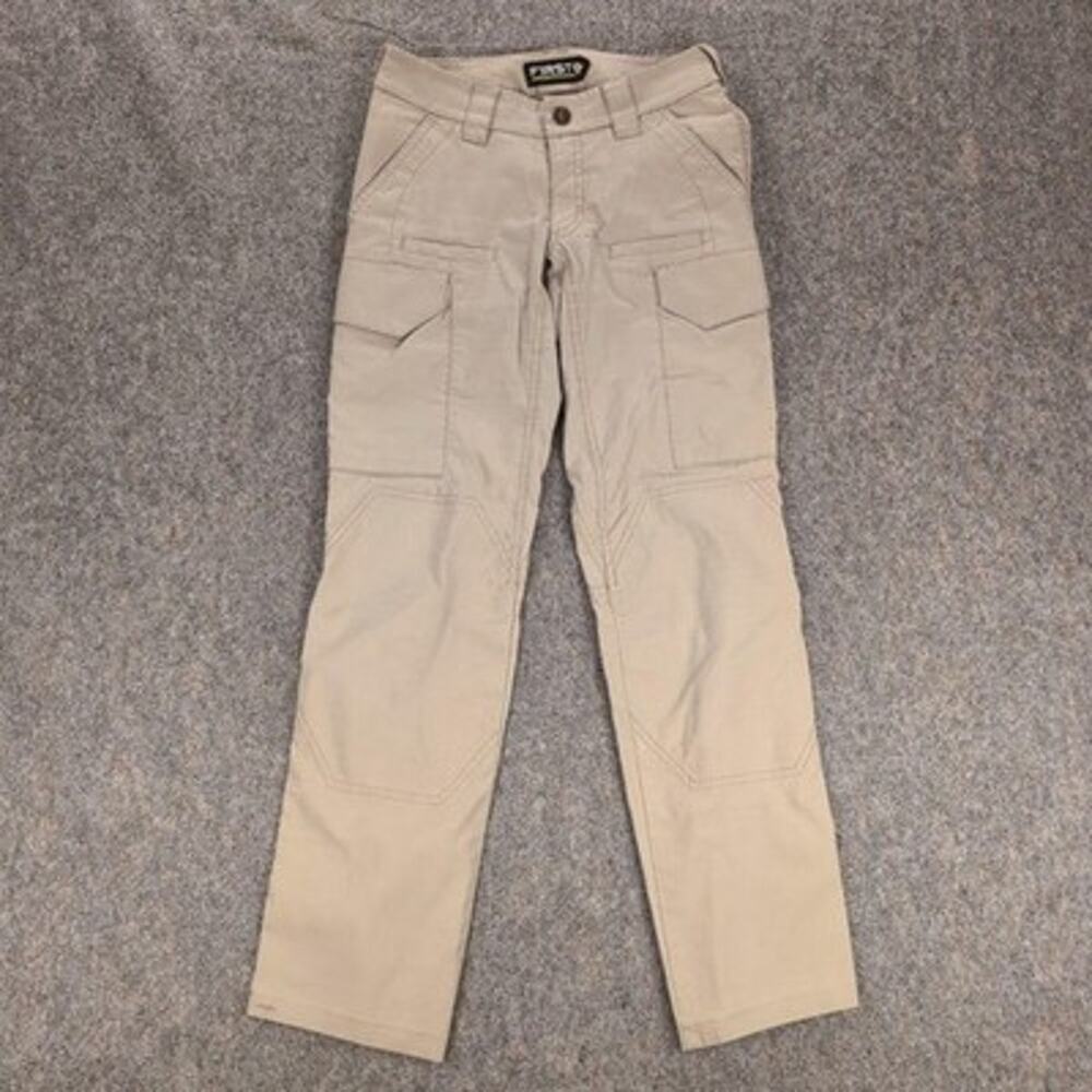 First Tactical Pants Womens 0 Beige Cargo Twill Workwear Utility Pockets
